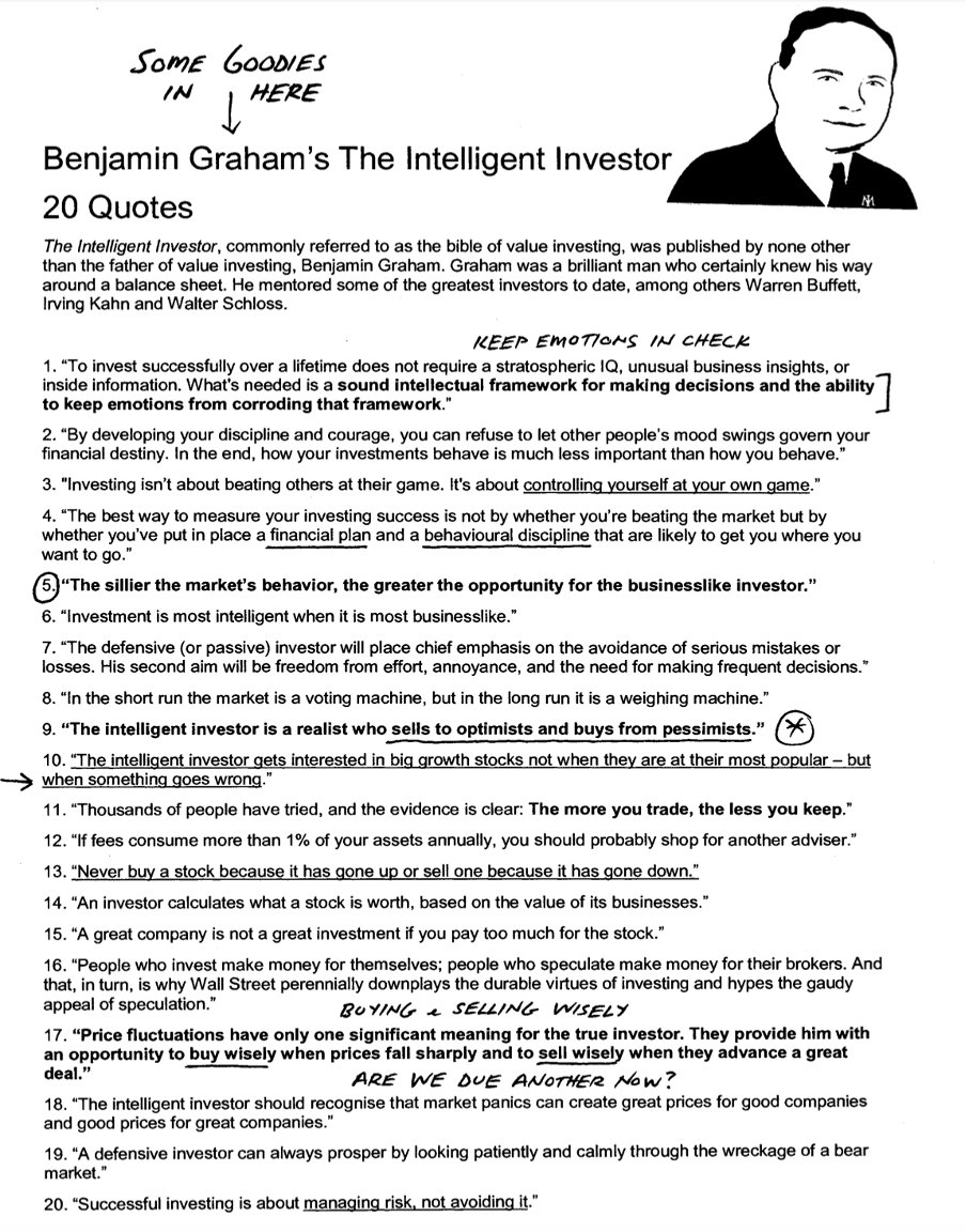 20 bài học mà nhà đầu tư thông minh - Benjamin Graham để lại cho các nhà đầu tư thế hệ sau