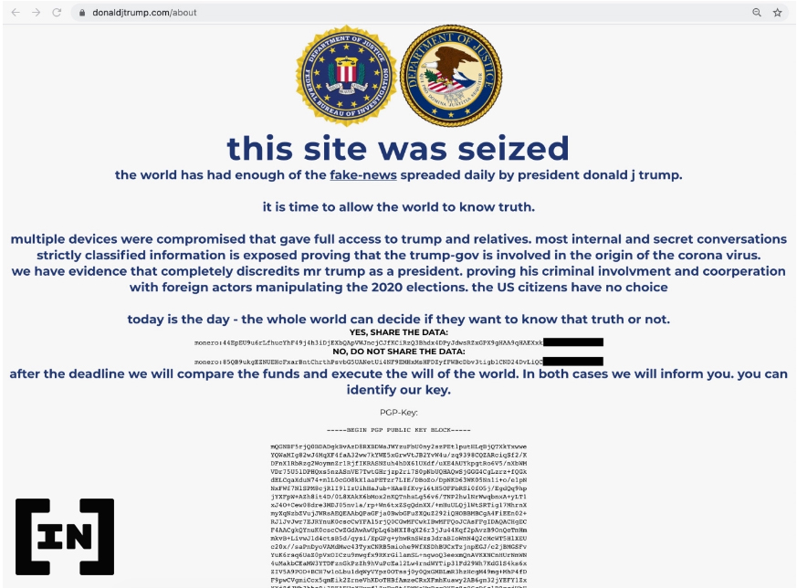 Donald Trump bị hack trang web bởi nhóm đạo chích trộm tiền điện tử: Cuộc tranh cử có khiến giá Cryp