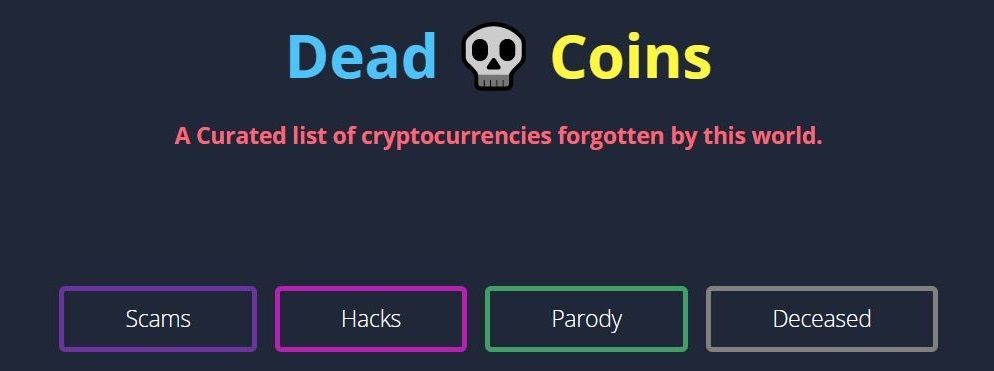 Những yếu tố để xác định một "coin chết" - Danh sách "Dead coins"