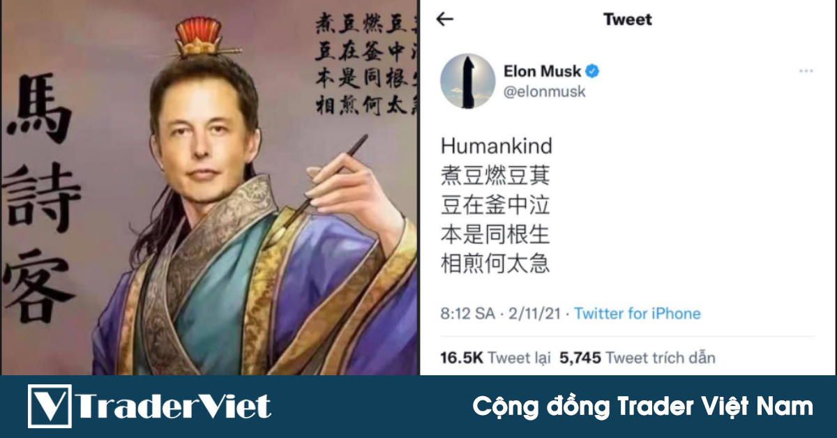 Điểm nóng MXH 03/11 - Cộng đồng Trader Việt Nam: 'Dậy sóng' vì bài thơ tiếng Trung trên Twitter của tỷ phú Elon Musk